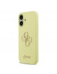 Guess iPhone 17 Hülle Case Silikon 4G Metal Logo Gelb