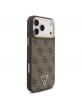 Guess iPhone 17 Pro Max Hülle Case Strass 4G Gold Frame MagSafe Braun