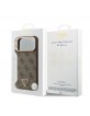 Guess iPhone 17 Pro Max Hülle Case Strass 4G Gold Frame MagSafe Braun