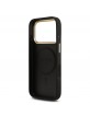 Guess iPhone 17 Pro Case Leather 4G Gold Frame MagSafe Black