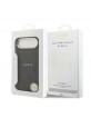 Guess iPhone 17 Air Case Leather 4G Gold Frame MagSafe Black