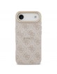Guess iPhone 17 Air Hülle Case Leather 4G Gold Frame MagSafe Rosa