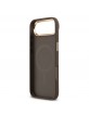 Guess iPhone 17 Air Case Leather 4G Gold Frame MagSafe Brown