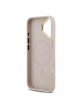 Guess iPhone 17 Hülle Case Leather 4G Gold Frame MagSafe Rosa