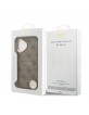 Guess iPhone 17 Hülle Case Leather 4G Gold Frame MagSafe Braun
