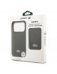 Lacoste iPhone 17 Pro Hülle Case 2in1 Geldbörse Iconic Petit Pique MagSafe Schwarz
