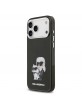 Karl Lagerfeld iPhone 17 Pro Hülle Case Aquarelle MagSafe Karl Choupette Schwarz