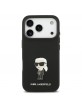 Karl Lagerfeld iPhone 17 Pro Hülle Case Silikon Metal Ikonik Schwarz