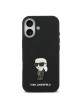 Karl Lagerfeld iPhone 17 Hülle Case Silikon Metal Ikonik Schwarz