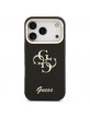 Guess iPhone 17 Pro Case Grained 4G Logo Stand Camera Frame Black
