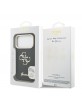 Guess iPhone 17 Pro Case Grained 4G Logo Stand Camera Frame Black