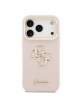 Guess iPhone 17 Pro Case Grained 4G Logo Stand Camera Frame Pink