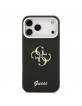 Guess iPhone 17 Pro Max Hülle Case Grained 4G Logo Stand Camera Frame Schwarz