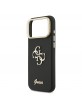 Guess iPhone 17 Pro Max Hülle Case Grained 4G Logo Stand Camera Frame Schwarz