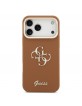Guess iPhone 17 Pro Max Hülle Case Grained 4G Logo Stand Camera Frame Braun