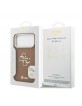 Guess iPhone 17 Pro Max Hülle Case Grained 4G Logo Stand Camera Frame Braun