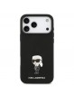 Karl Lagerfeld iPhone 17 Pro Max Hülle Case Silikon Metal Ikonik Schwarz