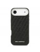 Karl Lagerfeld iPhone 17 Air Case Grained Repeated Logo MagSafe Black