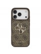 Guess iPhone 17 Pro Hülle Case 4G Muster Metal Logo Braun