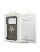 Guess iPhone 17 Pro Hülle Case 4G Muster Metal Logo Braun