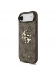 Guess iPhone 17 Air Hülle Case 4G Muster Metal Logo Braun