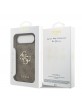 Guess iPhone 17 Air Hülle Case 4G Muster Metal Logo Braun
