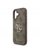 Guess iPhone 17 Hülle Case 4G Muster Metal Logo Braun