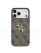 Guess iPhone 17 Pro Max Hülle Case 4G Muster Metal Logo Braun