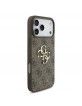 Guess iPhone 17 Pro Max Hülle Case 4G Muster Metal Logo Braun