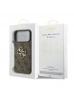 Guess iPhone 17 Pro Max Hülle Case 4G Muster Metal Logo Braun
