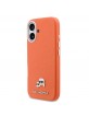 Karl Lagerfeld iPhone 17 Hülle Case Karl Choupette Metal Pins MagSafe Orange
