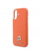 Karl Lagerfeld iPhone 17 Hülle Case Karl Choupette Metal Pins MagSafe Orange
