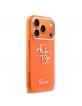 Guess iPhone 17 Pro Hülle Case 4G Script Metal Logo Orange
