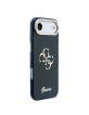 Guess iPhone 17 Air Hülle Case 4G Script Metal Logo Blau