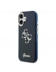 Guess iPhone 17 Hülle Case 4G Script Metal Logo Blau