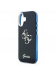 Guess iPhone 17 Hülle Case 4G Script Metal Logo Blau