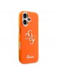 Guess iPhone 17 Hülle Case 4G Script Metal Logo Orange