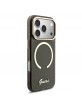 Guess iPhone 17 Pro Hülle Case Glitter Script Strap MagSafe Schwarz