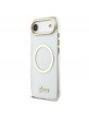 Guess iPhone 17 Air Hülle Case Glitter Script Strap MagSafe Transparent
