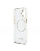 Guess iPhone 17 Hülle Case Glitter Script Strap MagSafe Transparent