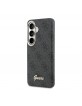 Guess Samsung S26 Hülle Case 4G Script Metal Logo Magnetic Schwarz