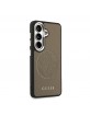 Guess Samsung S26 Hülle Case Perforated 4G Logo Magnetic Braun