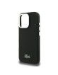 Lacoste iPhone 16 Pro Max Hülle Case MagSafe Iconic Metal Frame Schwarz