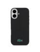 Lacoste iPhone 16 Hülle Case MagSafe Iconic Metal Frame Schwarz