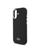 Lacoste iPhone 16 Hülle Case MagSafe Iconic Metal Frame Schwarz