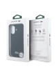 Lacoste iPhone 16 Hülle Case MagSafe Iconic Metal Frame Schwarz