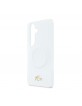 Lacoste Samsung S26 Hülle Case Frosted Finish Gold Logo Magnetic Weiß