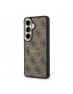 Guess Samsung S26 Hülle Case Leather 4G Gold Frame Magnetic Braun