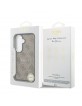Guess Samsung S26 Hülle Case Leather 4G Gold Frame Magnetic Braun