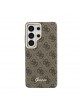 Guess Samsung S26 Ultra Hülle Case 4G Script Metal Logo Magnetic Braun